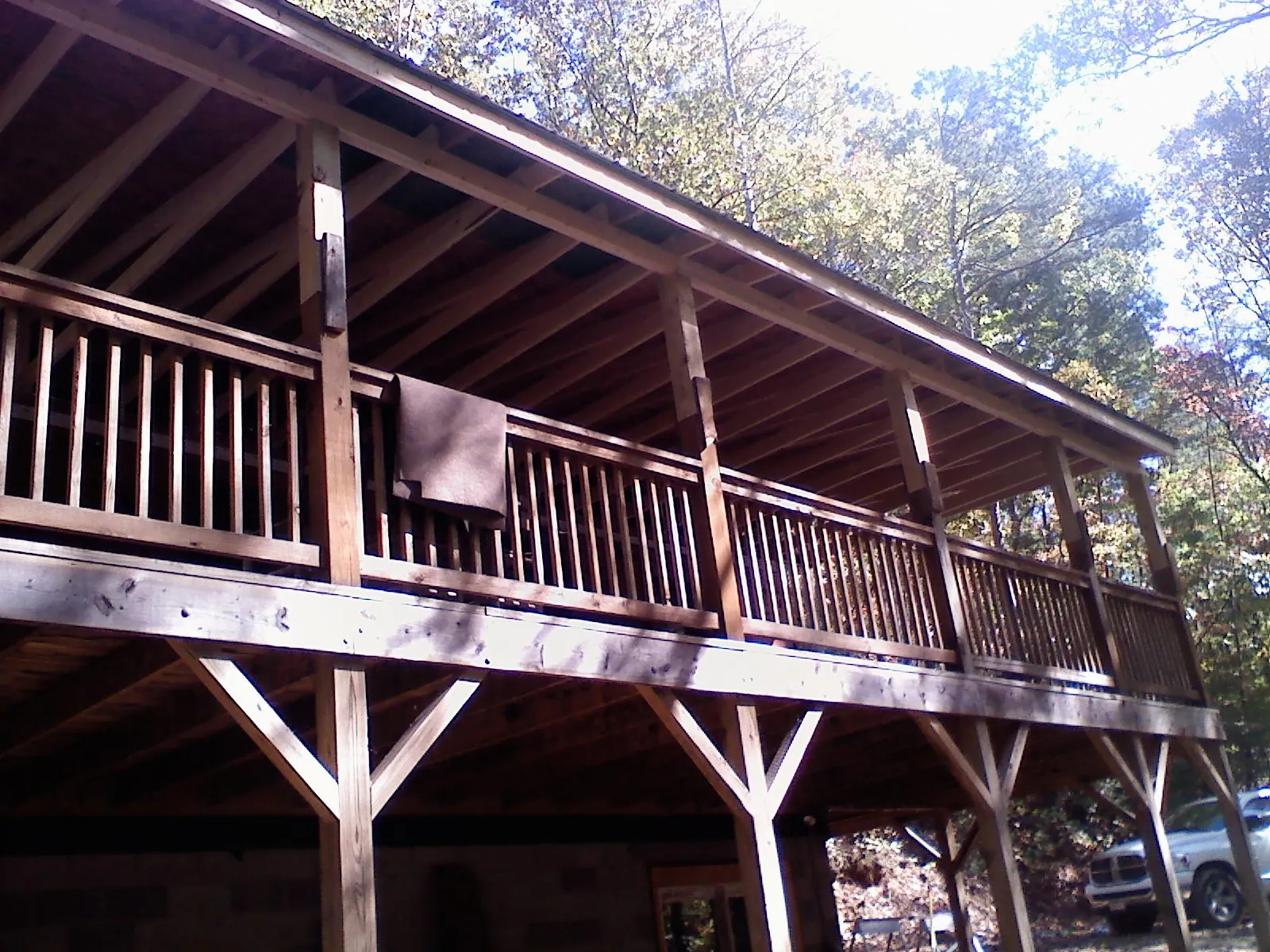 Timber framing under a new elevated porch and deck — Roof Leak Repair in Crete by Roofing Brothers